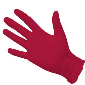 Перчатки Benovy нитриловые, одноразовые, 100 шт/50 пар, размер M, цвет красный