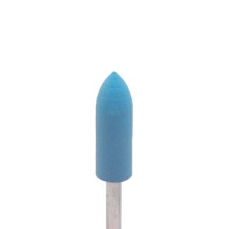 Фреза силиконовая - полировщик, супермягкий, конус заостренный, голубой, d=5,6 мм, L=16 мм
