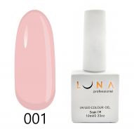 Luna 001 гель лак, розовый, 10 мл