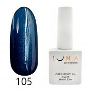 Luna 105 гель лак, синий перламутровый, 10 мл