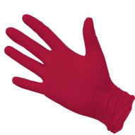 Перчатки Benovy нитриловые, одноразовые, 100 шт/50 пар, размер S, красные