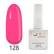 Luna 128 гель лак, розовый неоновый, 10 мл