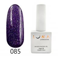 Luna 085 гель лак, фиолетовый с микроблестками, 10 мл