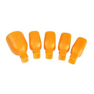 Зажимы для снятия гель-лака на ногах, оранжевые, 5 шт/упак