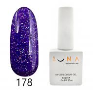 Luna 178 гель лак, фиолетовый с мелким шиммером, 10 мл