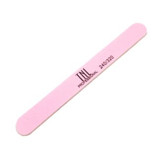 Пилка для ногтей узкая 240x320 высокое качество, пластиковая основа, розовая