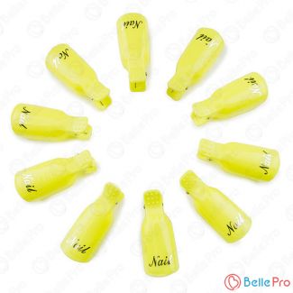 Зажимы для снятия гель-лака на руках, жёлтые