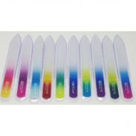 Пилка стеклянная для ногтей двухцветная длина 115 мм, цветная, 1 шт
