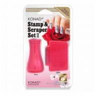 Односторонний штамп и скрапер Konad Stamp & Scraper set II