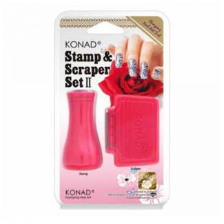 Односторонний штамп и скрапер Konad Stamp & Scraper set II