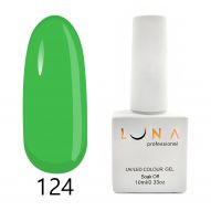 Luna 124 гель лак, зеленый неоновый, 10 мл