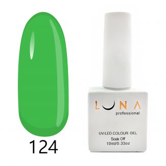 Luna 124 гель лак, зеленый неоновый, 10 мл